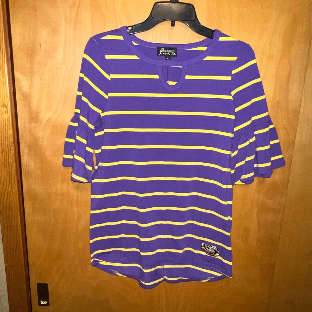 New Gameday couture LSU stripe top XS